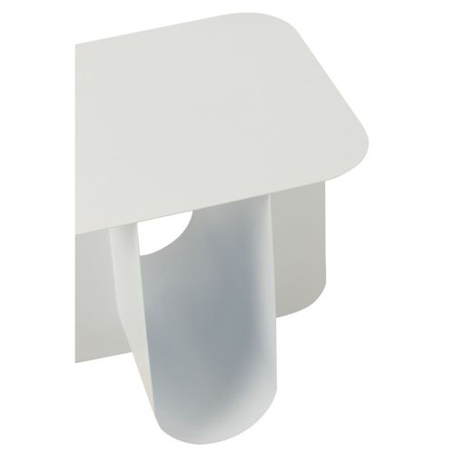 Table Basse Design Contemporain En Métal - 40x40x39 Cm - Blanc