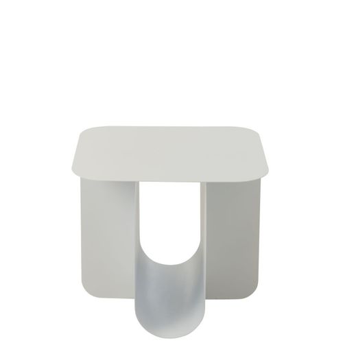 Table Basse Design Contemporain En Métal - 40x40x39 Cm - Blanc
