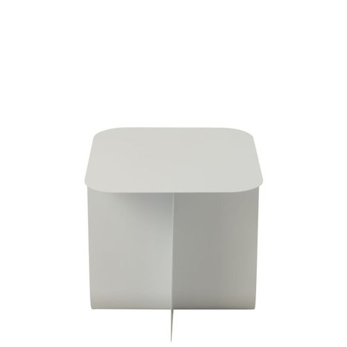 Table Basse Design Contemporain En Métal - 40x40x39 Cm - Blanc