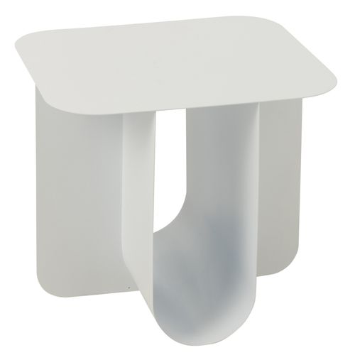 Table Basse Design Contemporain En Métal - 40x40x39 Cm - Blanc