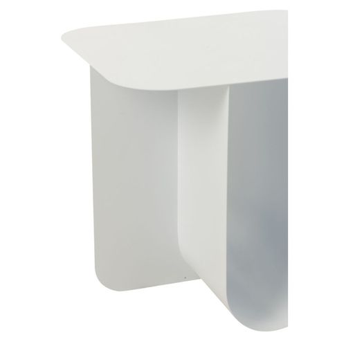 Table Basse Design Contemporain En Métal - 40x40x39 Cm - Blanc