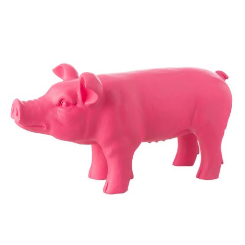Statuette Cochon Extérieur "alfredo" 66cm Rose