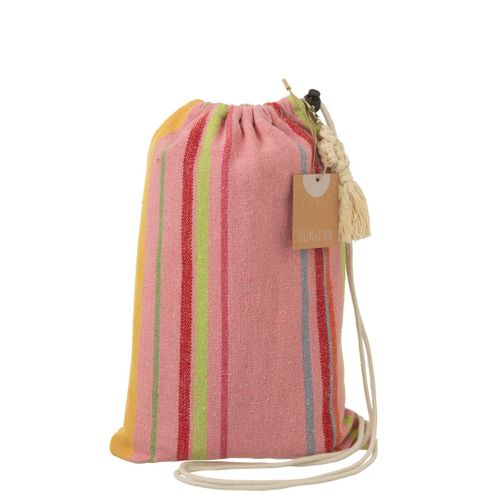 Hamac En Tissu "rayures" 200cm Rose Clair