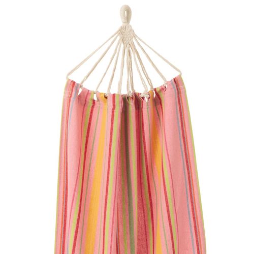 Hamac En Tissu "rayures" 200cm Rose Clair