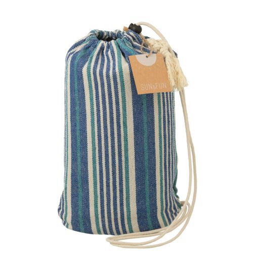 Hamac En Tissu "rayures" 200cm Bleu