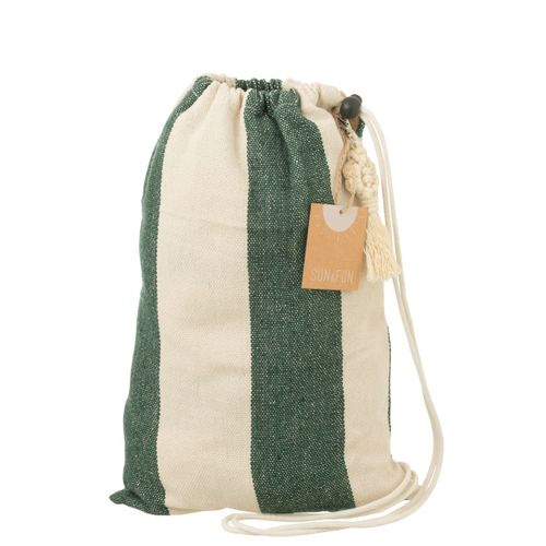 Hamac En Tissu "grandes Rayures" 200cm Vert Foncé