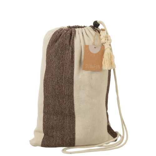Hamac En Tissu "grandes Rayures" 200cm Marron