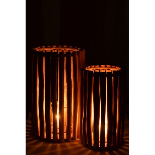 Lot De 2 Lanternes En Teck "myrtle" 60cm Naturel