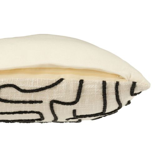 Coussin Déco En Coton "courbes" 50x50cm Blanc