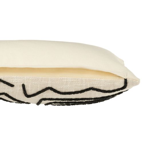 Coussin Déco En Coton "courbes" 35x60cm Blanc