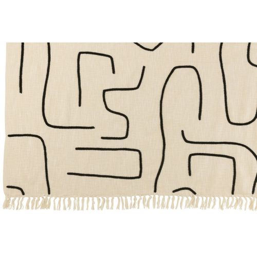 Plaid En Coton "courbes" 130x180cm Blanc