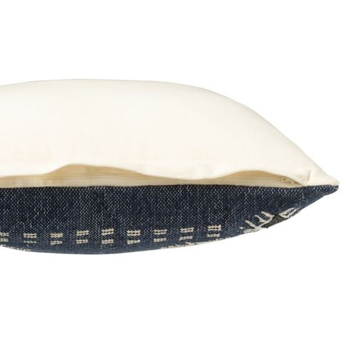 Coussin Déco En Coton "ethique" 45x45cm Bleu Foncé