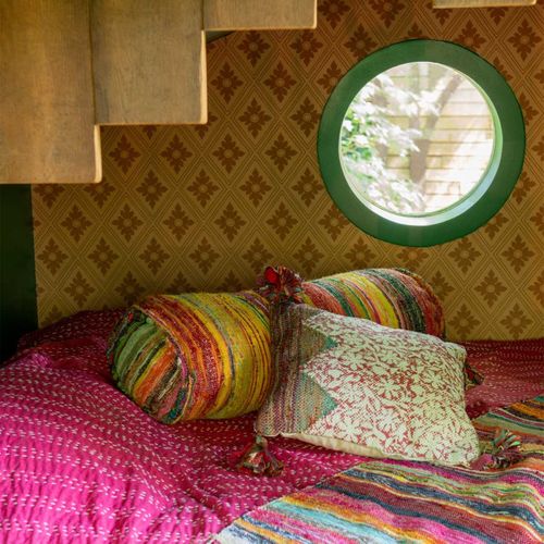 Coussin Traversin Déco "chindi" 30x80cm Multicolore