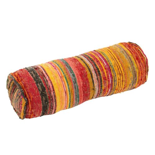 Coussin Traversin Déco "chindi" 30x80cm Multicolore