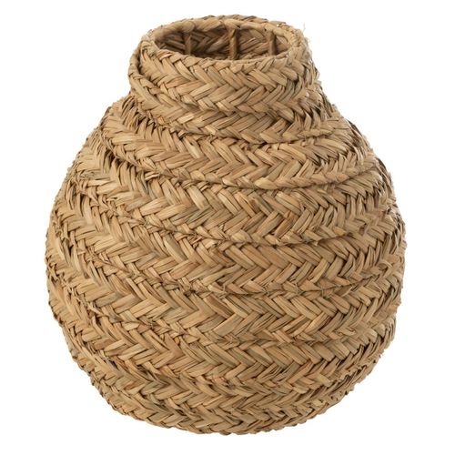 Vase Déco En Jonc "tressé" 30cm Naturel