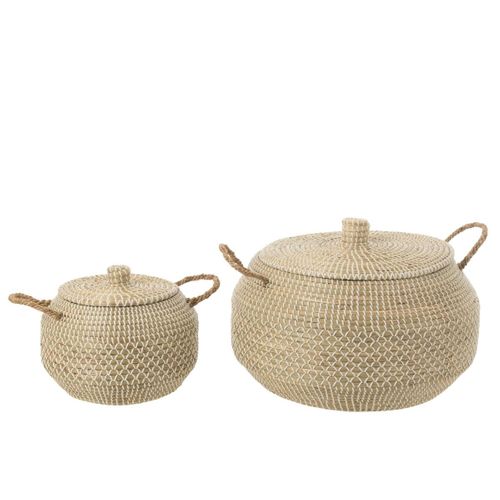 Lot De 2 Paniers En Jonc De Mer "reid" 55cm Naturel