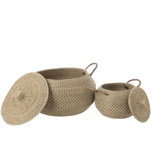 Lot De 2 Paniers En Jonc De Mer "reid" 55cm Naturel