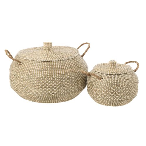 Lot De 2 Paniers En Jonc De Mer "reid" 55cm Naturel