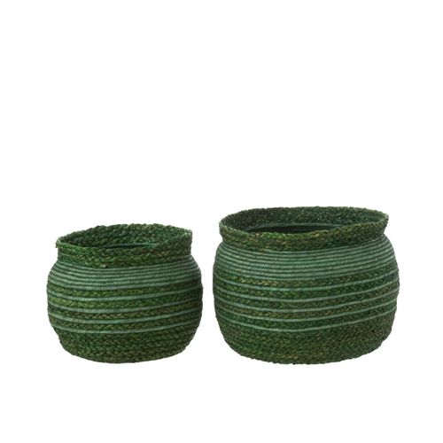 Lot De 2 Paniers Tressés "fabian" 38cm Vert