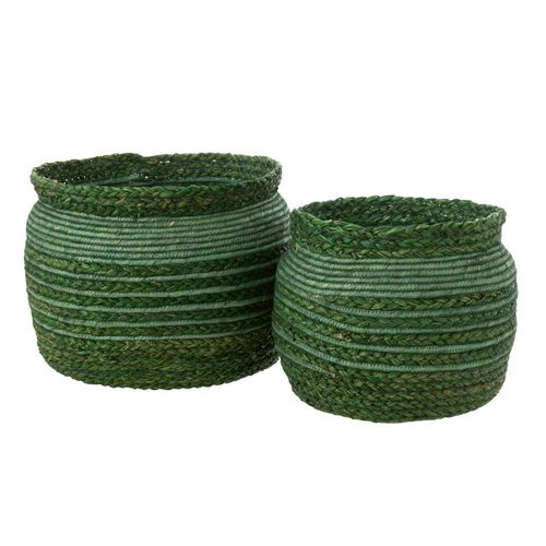 Lot De 2 Paniers Tressés "fabian" 38cm Vert
