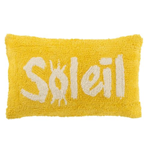 Coussin Déco Tufté Soleil "polly" 30x50cm Jaune