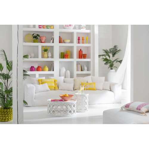 Coussin Déco Tufté Soleil "polly" 30x50cm Jaune