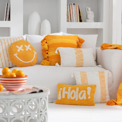 Coussin Déco Tufté Hola "polly" 30x50cm Orange