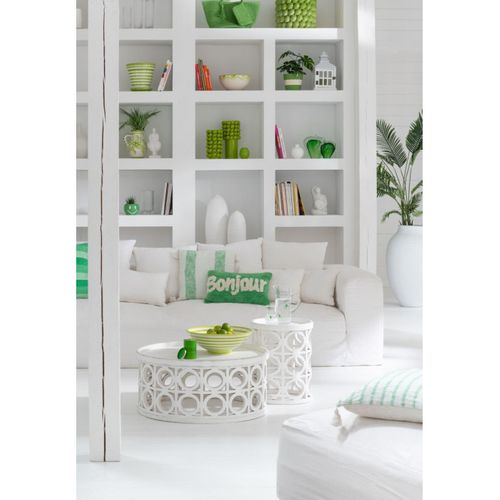 Coussin Déco Tufté Bonjour "polly" 30x50cm Vert