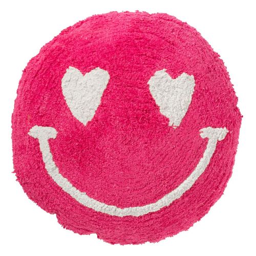 Coussin Déco Tufté Smiley "polly" 45cm Rose