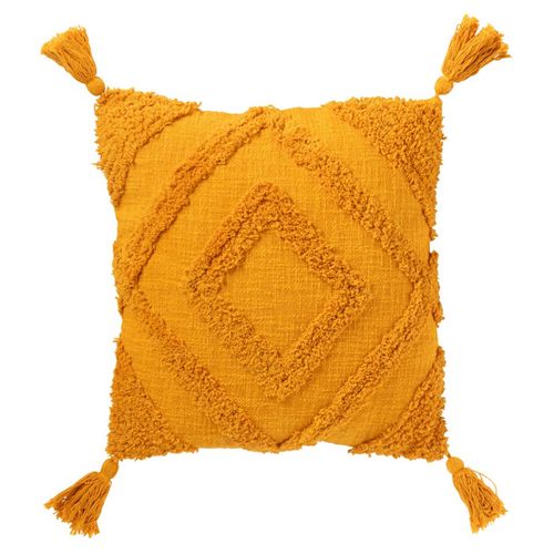 Coussin Déco Tufté "efren" 50x50cm Ocre