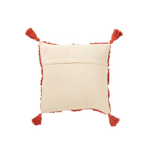 Coussin Déco Tufté "efren" 50x50cm Rouge Brique