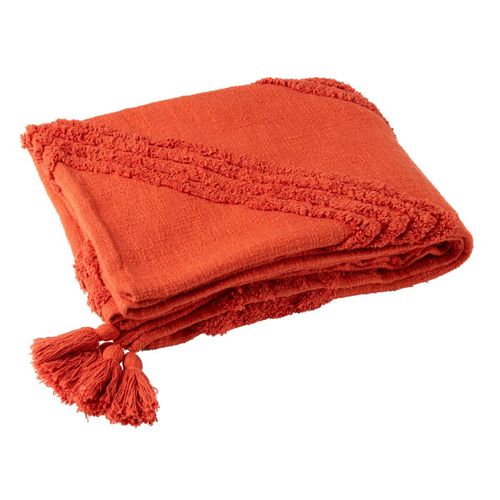 Plaid Tufté "efren" 130x180cm Rouge Brique