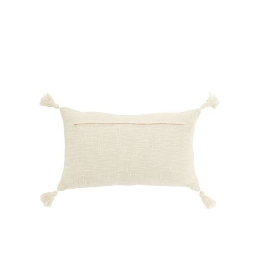 Coussin Déco Ligne "polly" 30x50cm Blanc et Jaune