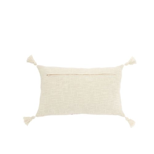 Coussin Déco Ligne "polly" 30x50cm Blanc et Rose