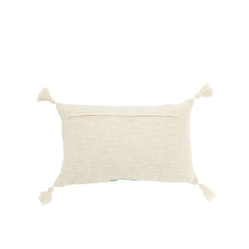 Coussin Déco Ligne "polly" 30x50cm Blanc et Vert