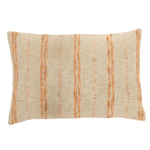 Coussin Déco En Lin "noreen" 40x60cm Beige et Orange