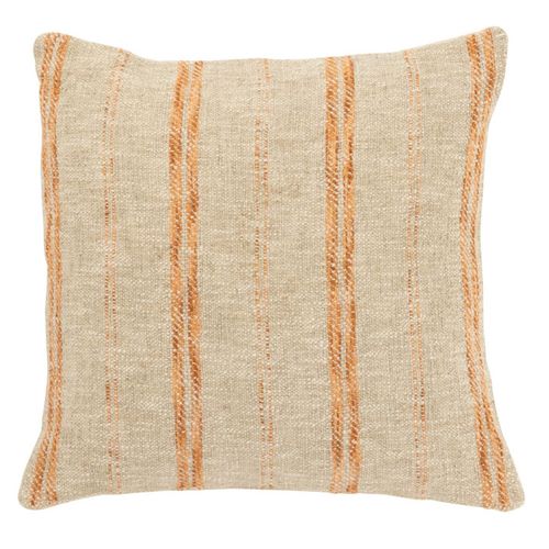 Coussin Déco En Lin "noreen" 45x45cm Beige et Orange