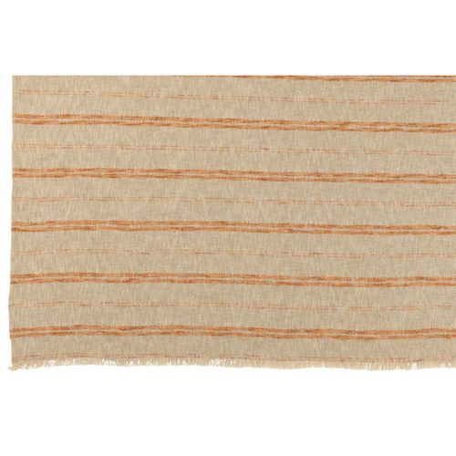 Plaid En Lin "noreen" 130x180cm Beige et Orange