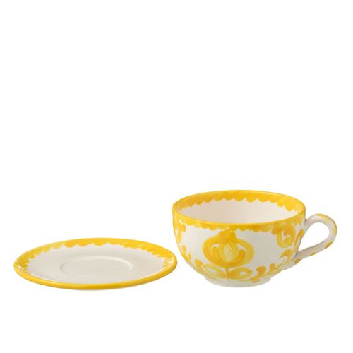 Tasse Avec Sous-tasse En Céramique "granada" 50cl Jaune