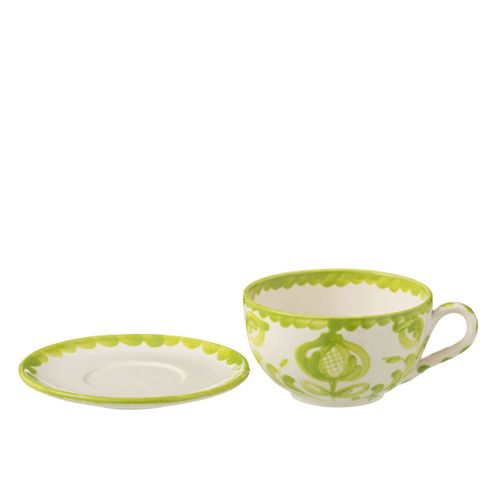 Tasse Avec Sous-tasse En Céramique "granada" 50cl Vert