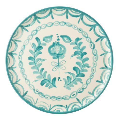 Assiette De Présentation En Céramique "granada" 34cm Bleu Aqua