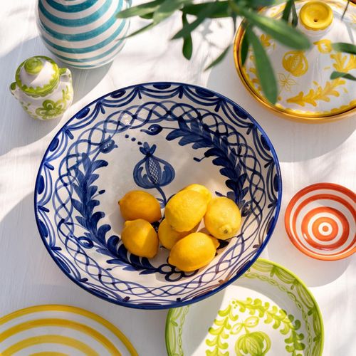 Saladier En Céramique "granada" 28cm Bleu Cobalt