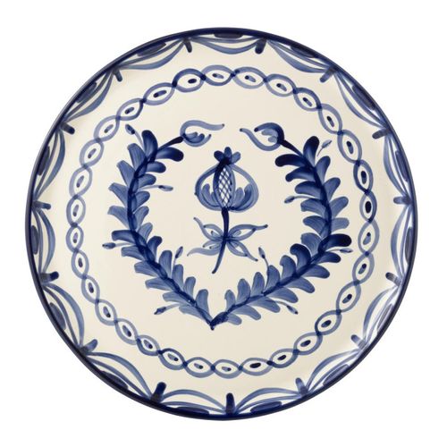 Assiette De Présentation En Céramique "granada" 34cm Bleu Cobalt
