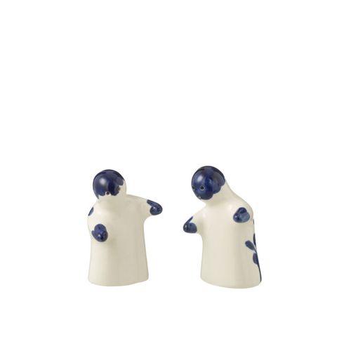 Salière et Poivrière En Céramique "granada" 8cm Bleu Cobalt