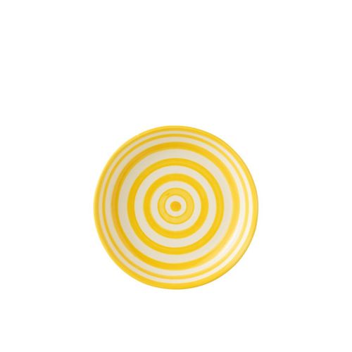Coupelle Basse En Céramique "granada Rayure" 25cm Jaune