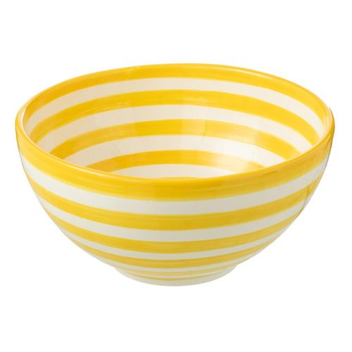 Saladier En Céramique "granada Rayure" 28cm Jaune