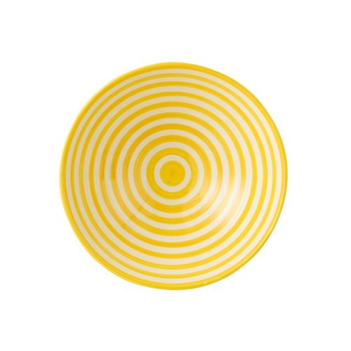 Saladier En Céramique "granada Rayure" 40cm Jaune
