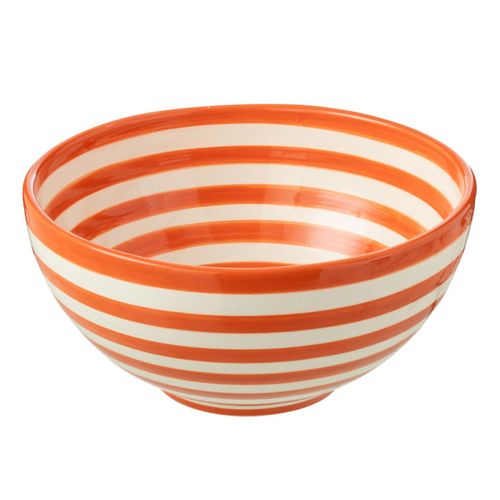 Saladier En Céramique "granada Rayure" 28cm Orange