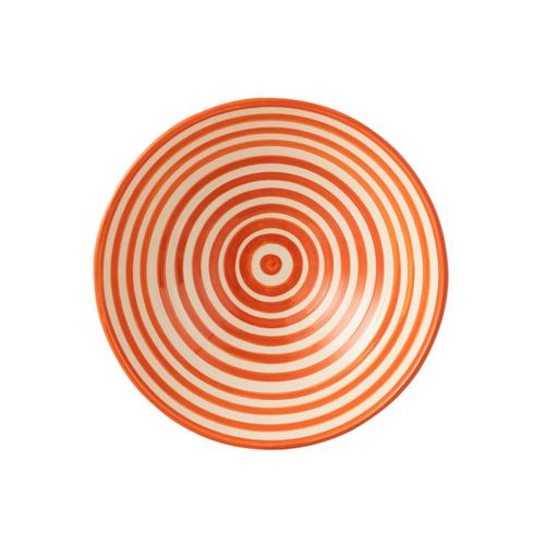Saladier En Céramique "granada Rayure" 40cm Orange