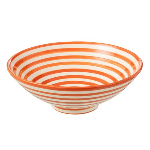 Saladier En Céramique "granada Rayure" 40cm Orange
